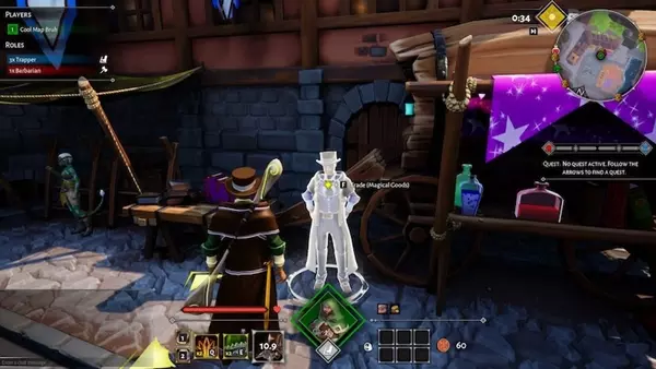 Screenshot of Eville showing interactions with a trader