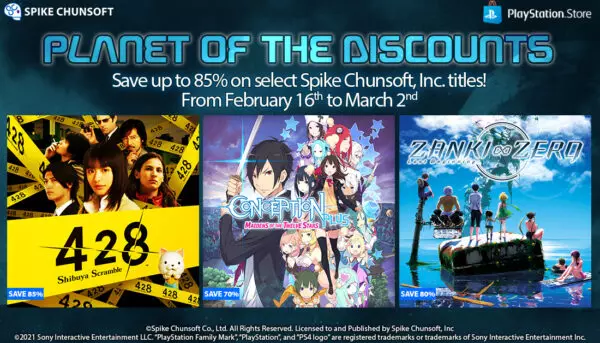 Save Up to 85% on Select Spike Chunsoft, Inc. Titles During the PlayStation™ Store Planet of the Discounts Sale