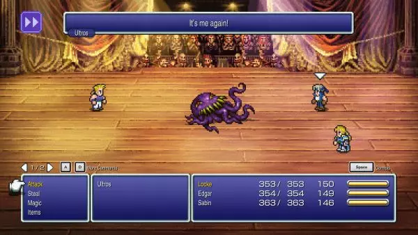 Final Fantasy VI Pixel Remaster Battle Screen