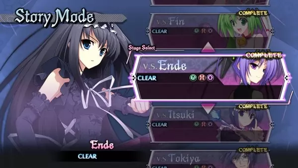 Phantom Breaker: Omnia Story Mode main menu screengrab