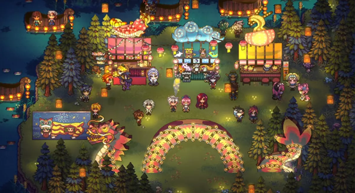 Sun Haven Change Apperance - screenshot showing stores lit up