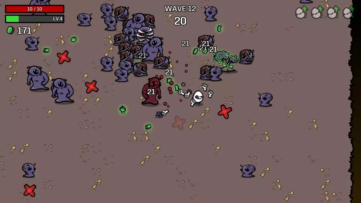 Brotato Masochist Build - image from gameplay