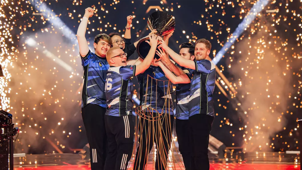 valorant champions celebrate with trophy
