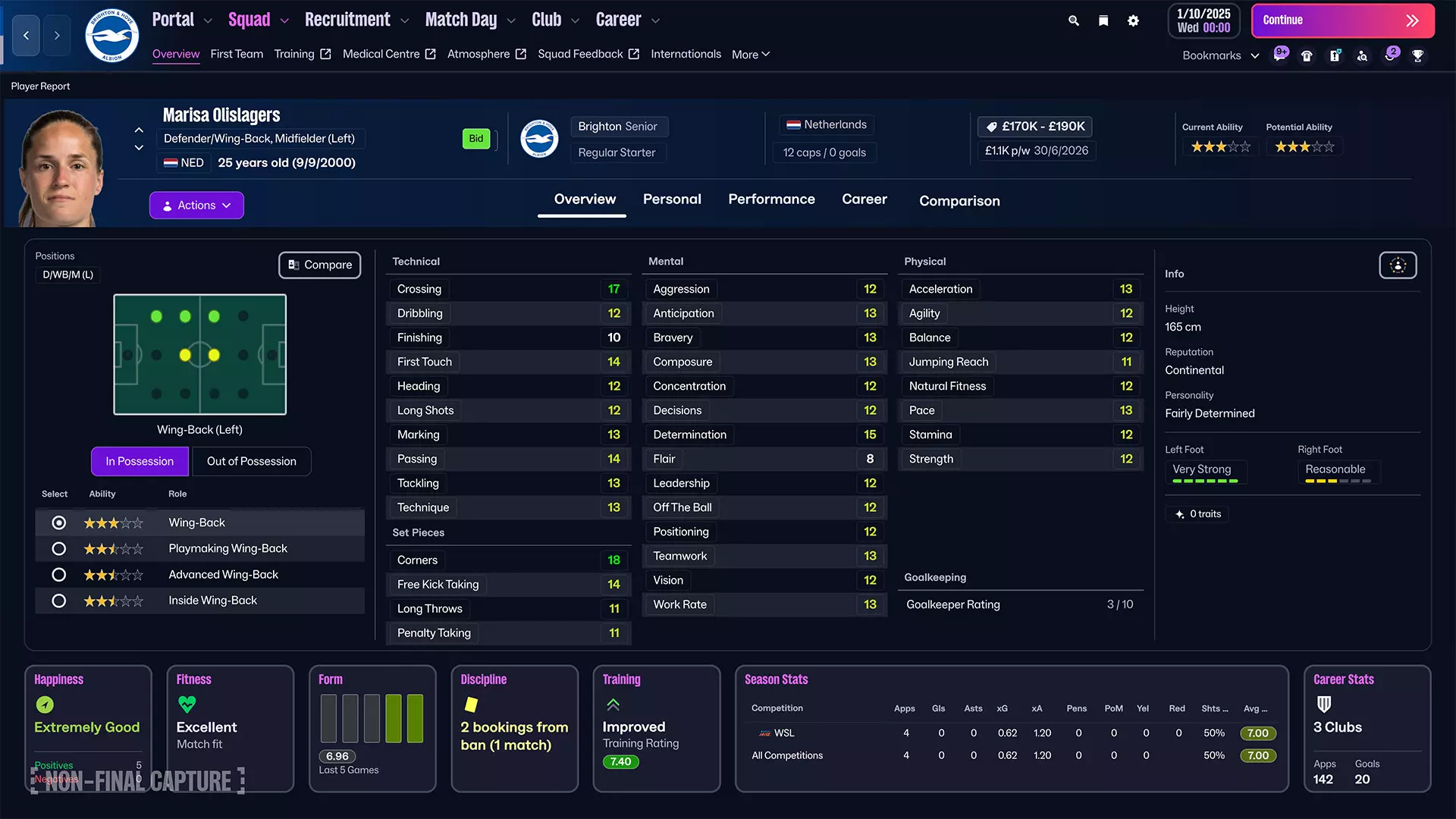 FM26 Women Goalkeeper Wonderkids Guide - image from gameplay